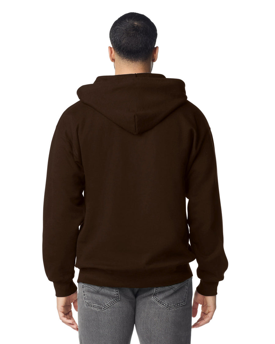 Gildan G186 Heavy Blend Full-Zip Hooded Sweatshirt - Dark Chocolate - model back