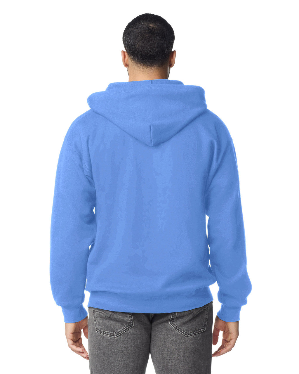 Gildan G186 Heavy Blend Full-Zip Hooded Sweatshirt - Carolina Blue - model back