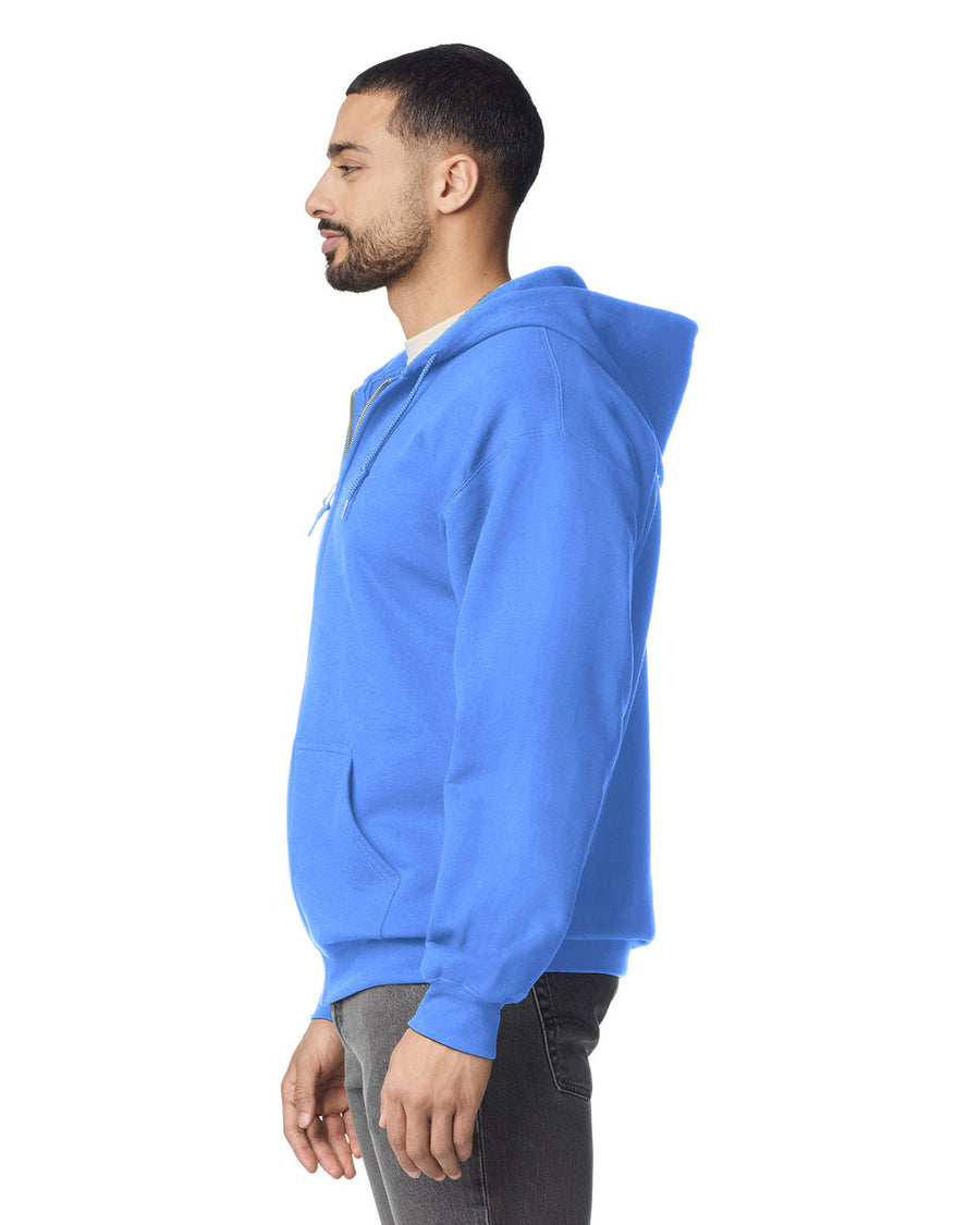 Gildan G186 Heavy Blend Full-Zip Hooded Sweatshirt - Carolina Blue - model side