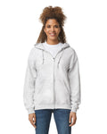 Gildan G186 Heavy Blend Full-Zip Hooded Sweatshirt - Ash - model front