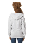 Gildan G186 Heavy Blend Full-Zip Hooded Sweatshirt - Ash - model back