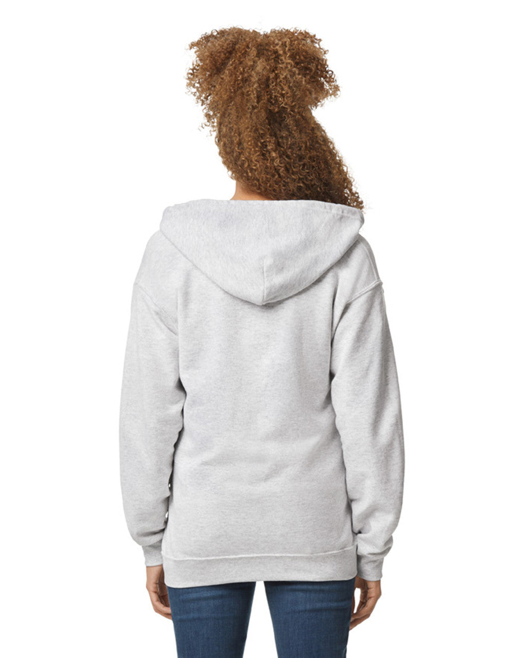 Gildan G186 Heavy Blend Full-Zip Hooded Sweatshirt - Ash - model back