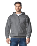 Gildan G186 Heavy Blend Full-Zip Hooded Sweatshirt - Graphite Heather - model front