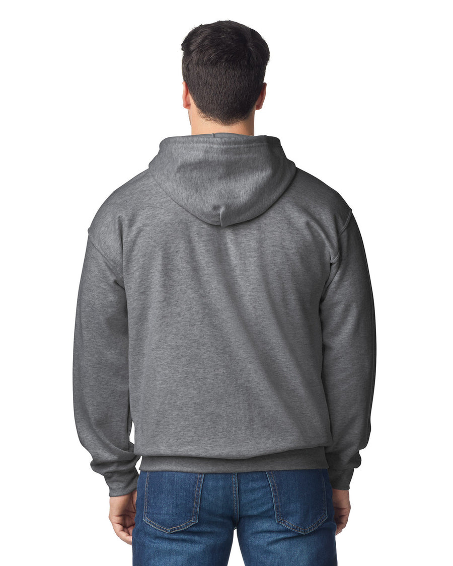 Gildan G186 Heavy Blend Full-Zip Hooded Sweatshirt - Graphite Heather - model back