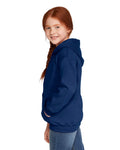 Gildan 18600B Youth Heavy Blend Full-Zip Hooded Sweatshirt - Navy - model side