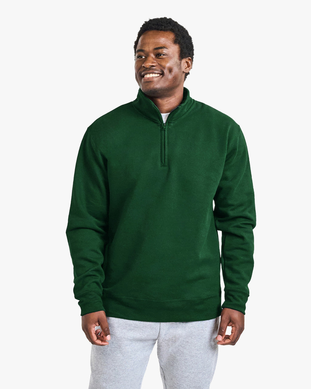 Gildan 18810 Unisex Heavy Blend Quarter-Zip Sweatshirt - Forest - model front