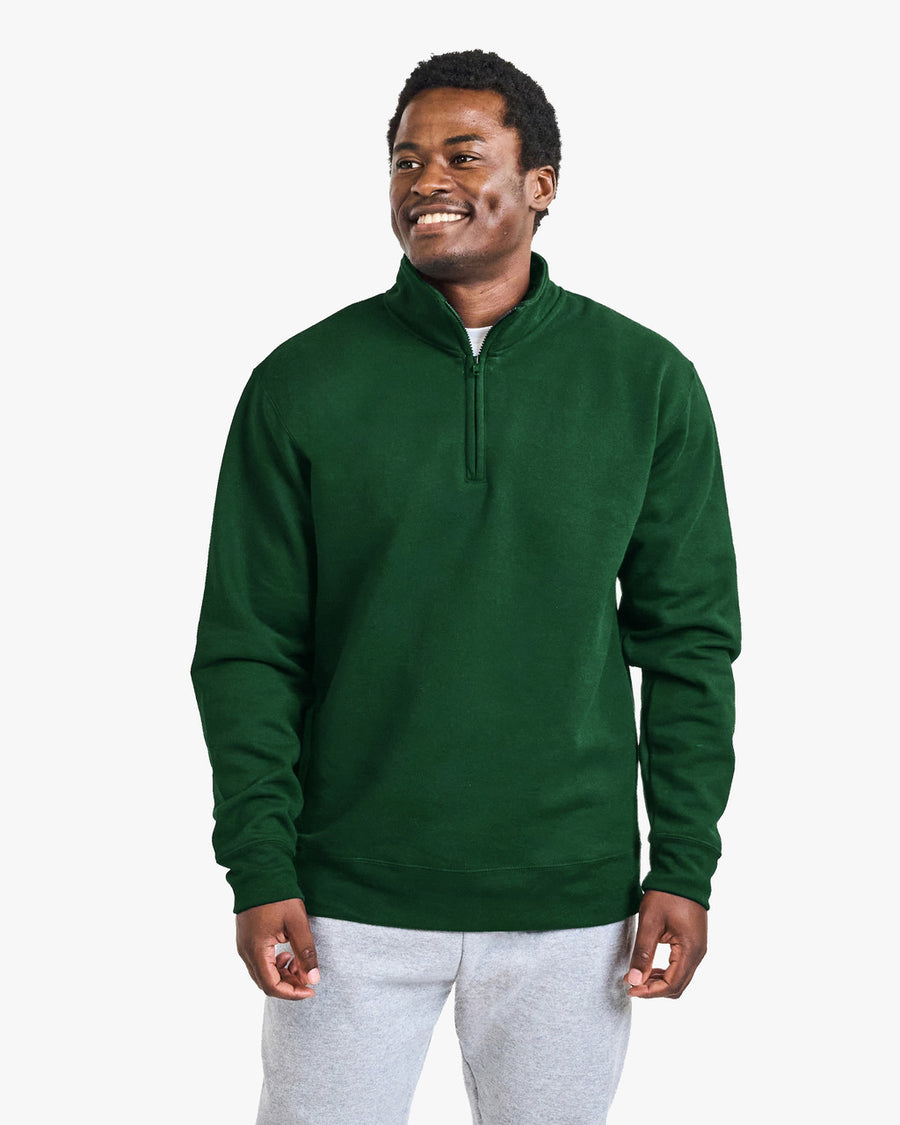 Gildan 18810 Unisex Heavy Blend Quarter-Zip Sweatshirt - Forest - model front