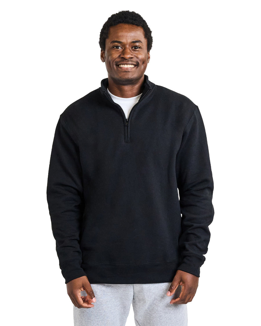 Gildan 18810 Unisex Heavy Blend Quarter-Zip Sweatshirt - Black - model front