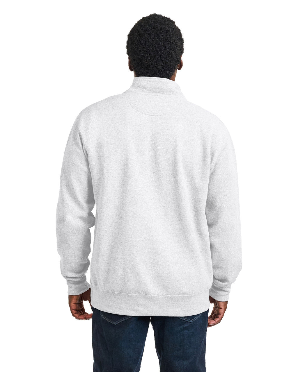 Gildan 18810 Unisex Heavy Blend Quarter-Zip Sweatshirt - Ash - model back