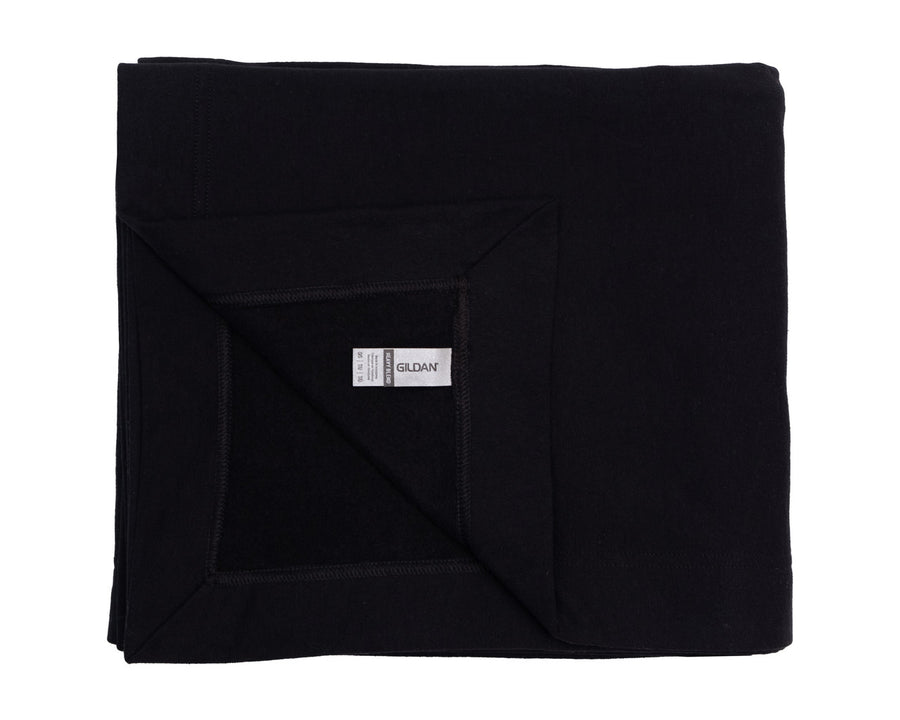 Gildan 18900 Heavy Blend Fleece Stadium Blanket - Black - model front