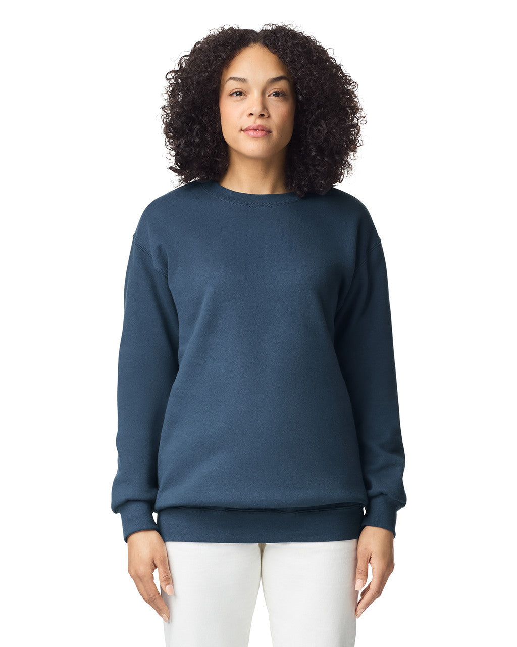 Gildan 19000 Unisex Hammer Maxweight Crewneck Sweatshirt - Blue Dusk - model front
