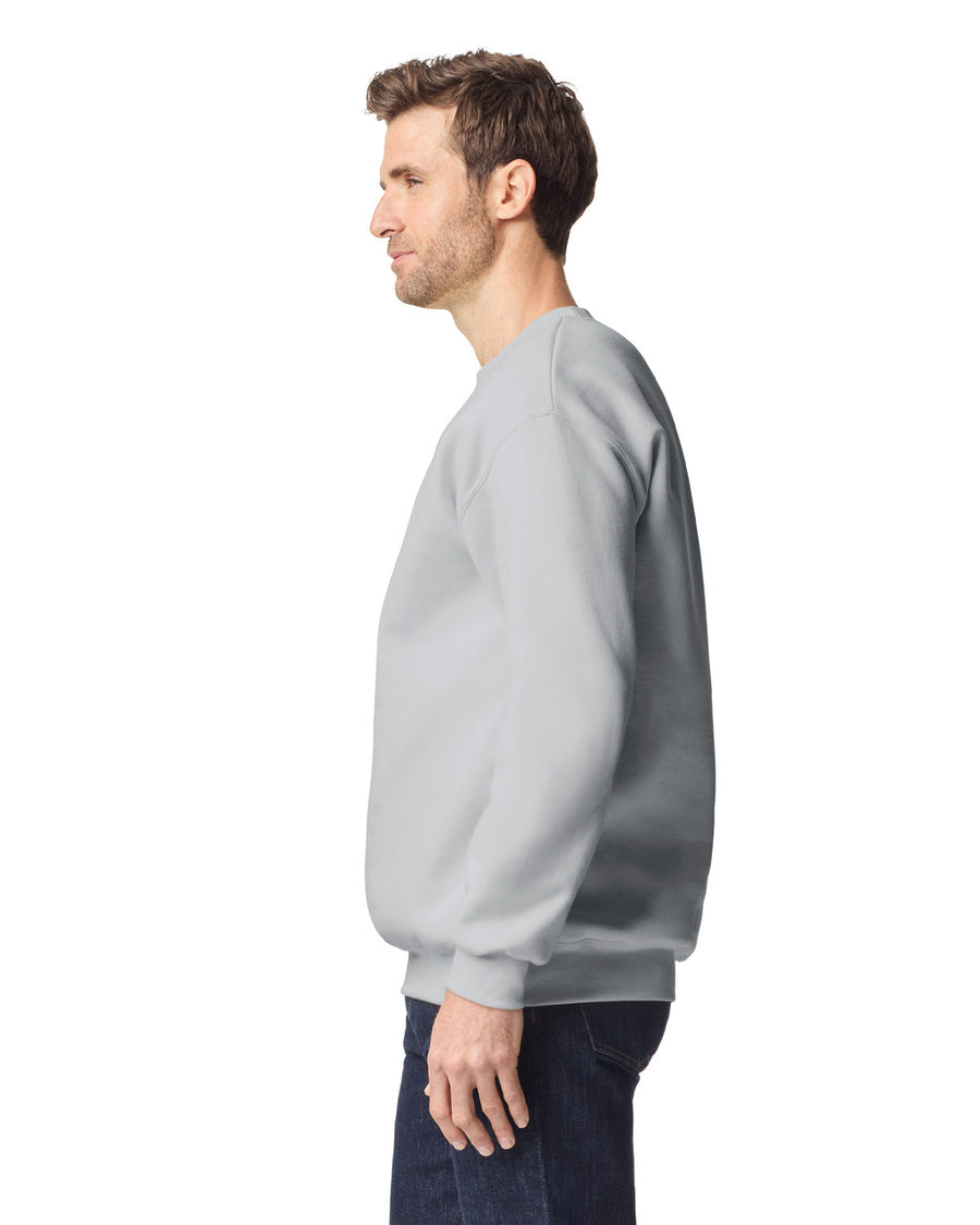 Gildan 19000 Unisex Hammer Maxweight Crewneck Sweatshirt - Gravel - model side