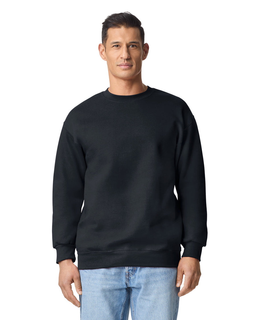 Gildan 19000 Unisex Hammer Maxweight Crewneck Sweatshirt - Pitch Black - model front