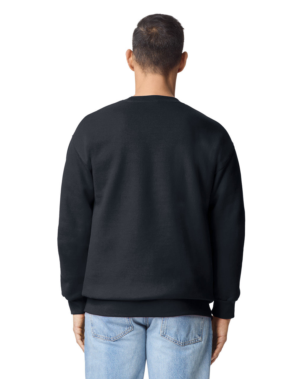 Gildan 19000 Unisex Hammer Maxweight Crewneck Sweatshirt - Pitch Black - model back