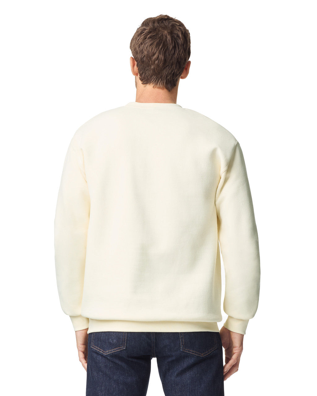 Gildan 19000 Unisex Hammer Maxweight Crewneck Sweatshirt - Off White - model back
