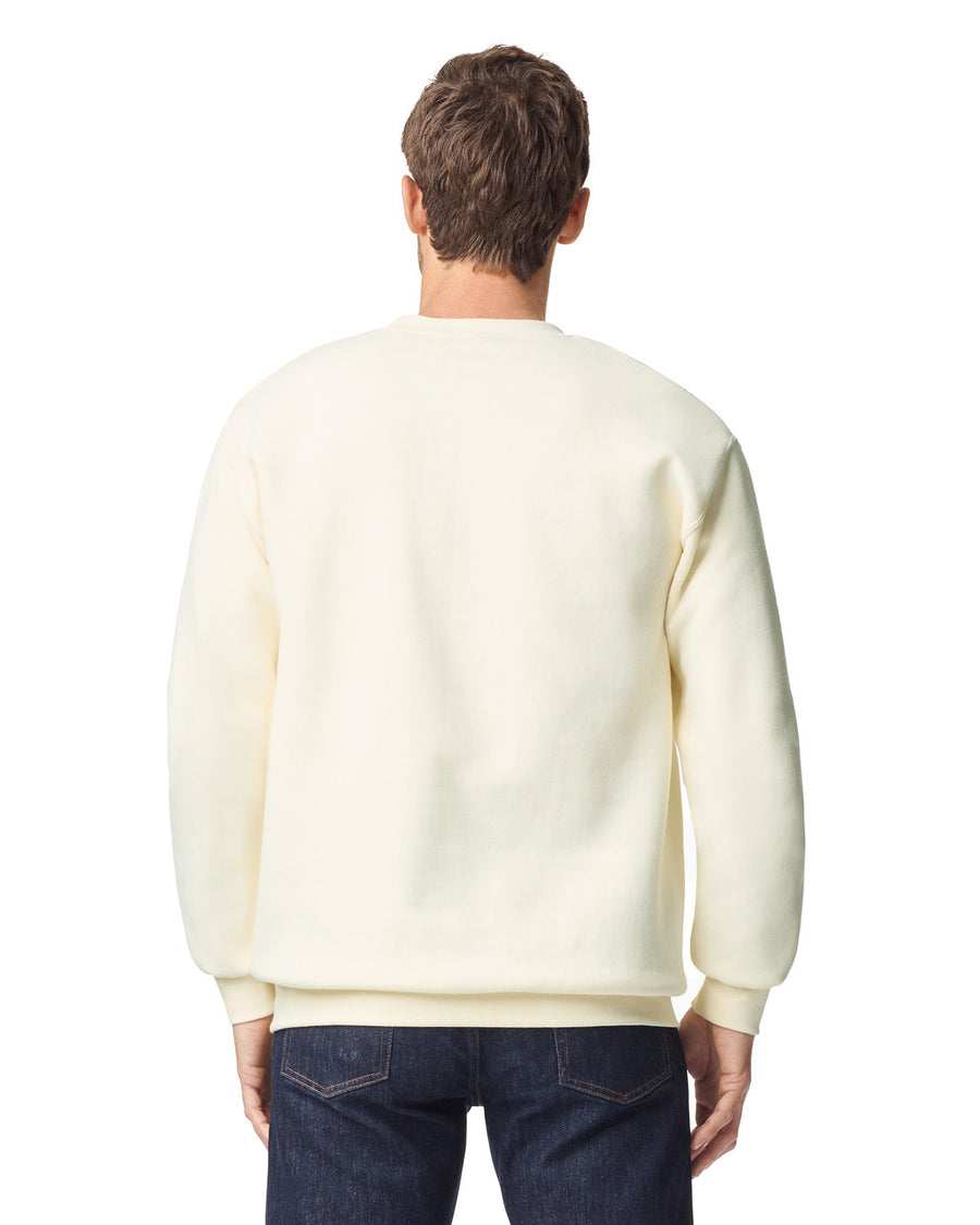 Gildan 19000 Unisex Hammer Maxweight Crewneck Sweatshirt - Off White - model back