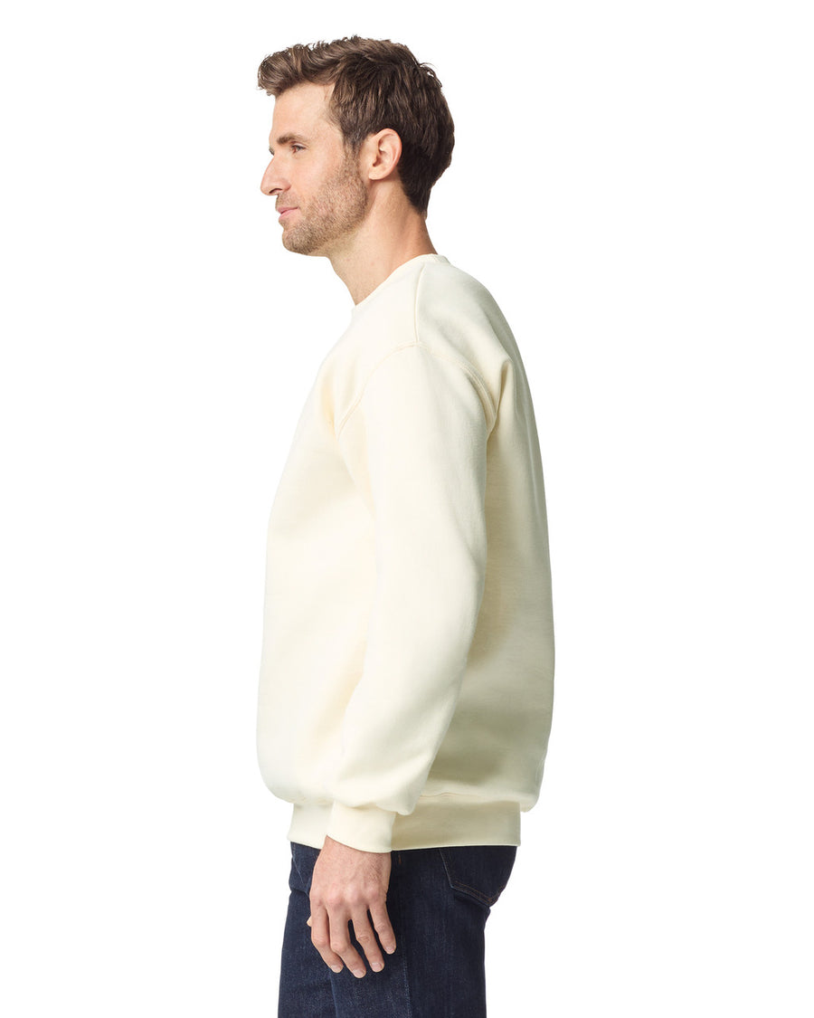 Gildan 19000 Unisex Hammer Maxweight Crewneck Sweatshirt - Off White - model side
