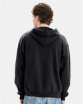 Hanes F280 Unisex Ultimate Cotton Full-Zip Hooded Sweatshirt - Black - model back