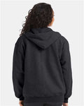 Hanes F280 Unisex Ultimate Cotton Full-Zip Hooded Sweatshirt - Charcoal Heather - model back