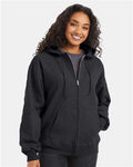 Hanes F280 Unisex Ultimate Cotton Full-Zip Hooded Sweatshirt - Charcoal Heather - model front