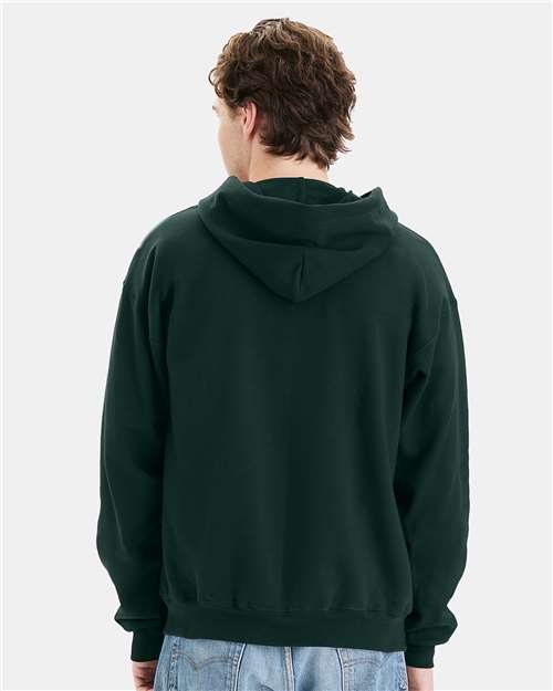 Hanes F280 Unisex Ultimate Cotton Full-Zip Hooded Sweatshirt - Deep Forest - model back