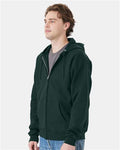 Hanes F280 Unisex Ultimate Cotton Full-Zip Hooded Sweatshirt - Deep Forest - model side