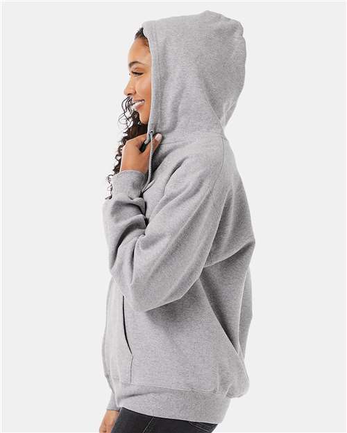 Hanes F280 Unisex Ultimate Cotton Full-Zip Hooded Sweatshirt - Light Steel - model side