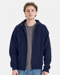 Hanes F280 Unisex Ultimate Cotton Full-Zip Hooded Sweatshirt - Navy - model front