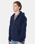 Hanes F280 Unisex Ultimate Cotton Full-Zip Hooded Sweatshirt - Navy - model side