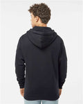 Independent Trading Co. IND4000Z Unisex Heavyweight Full-Zip Hooded Sweatshirt - Black - model back