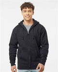 Independent Trading Co. IND4000Z Unisex Heavyweight Full-Zip Hooded Sweatshirt - Black - model front