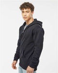 Independent Trading Co. IND4000Z Unisex Heavyweight Full-Zip Hooded Sweatshirt - Black - model side
