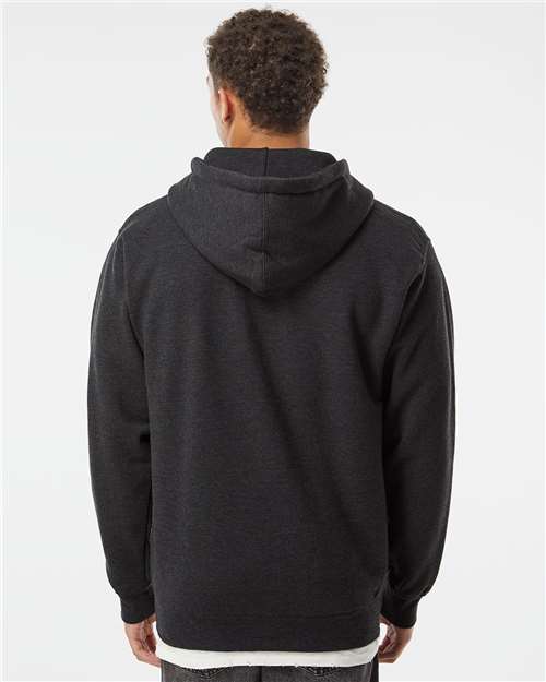 Independent Trading Co. IND4000Z Unisex Heavyweight Full-Zip Hooded Sweatshirt - Charcoal Heather - model back