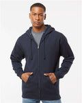 Independent Trading Co. IND4000Z Unisex Heavyweight Full-Zip Hooded Sweatshirt - Navy - model front