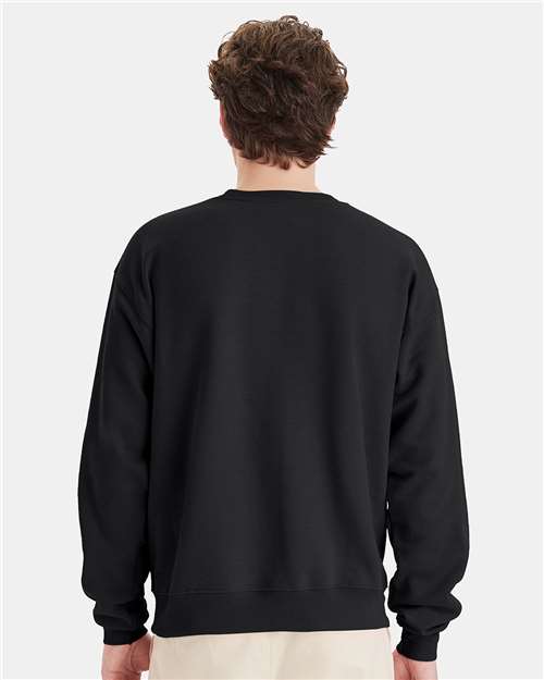 Hanes P160 EcoSmart Crewneck Sweatshirt - Black - model back