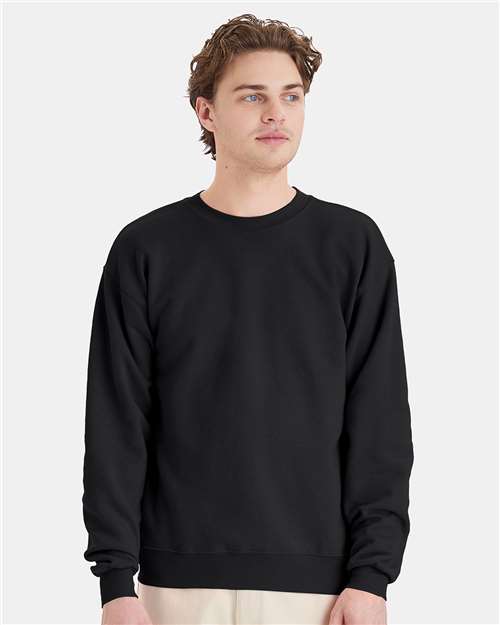 Hanes P160 EcoSmart Crewneck Sweatshirt - Black - model front