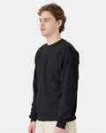 Hanes P160 EcoSmart Crewneck Sweatshirt - Black - model side