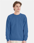 Hanes P160 EcoSmart Crewneck Sweatshirt - Denim Blue - model front