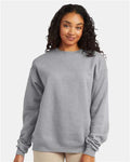 Hanes P160 EcoSmart Crewneck Sweatshirt - Light Steel - model front