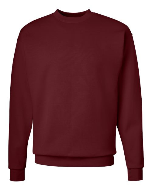 Hanes P160 EcoSmart Crewneck Sweatshirt - Maroon - flat front