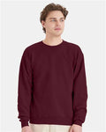 Hanes P160 EcoSmart Crewneck Sweatshirt - Maroon - model front