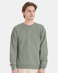 Hanes P160 EcoSmart Crewneck Sweatshirt - Stonewashed Green - model front