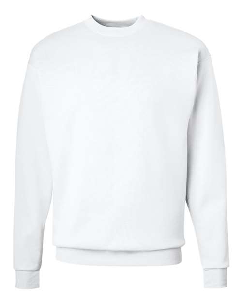 Hanes P160 EcoSmart Crewneck Sweatshirt - White - flat front