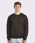 Jerzees 562MR NuBlend Crewneck Sweatshirt - Chocolate - model front