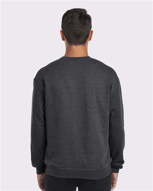 Jerzees 562MR NuBlend Crewneck Sweatshirt - Black Heather - model back