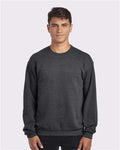 Jerzees 562MR NuBlend Crewneck Sweatshirt - Black Heather - model front