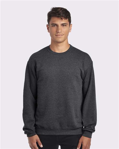 Jerzees 562MR NuBlend Crewneck Sweatshirt - Black Heather - model front
