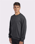 Jerzees 562MR NuBlend Crewneck Sweatshirt - Black Heather - model side
