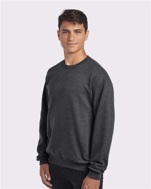 Jerzees 562MR NuBlend Crewneck Sweatshirt - Black Heather - model side