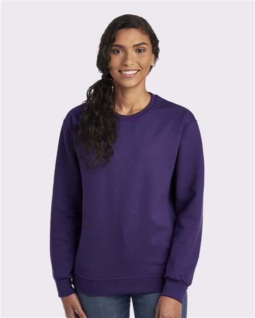 Jerzees 562MR NuBlend Crewneck Sweatshirt - Deep Purple - model front